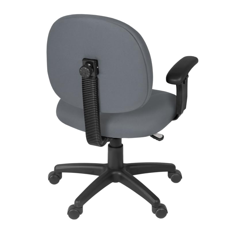 Romig Comfort Series Swivel Fabric Computer Task Chair with Adjustable Arms - Grey