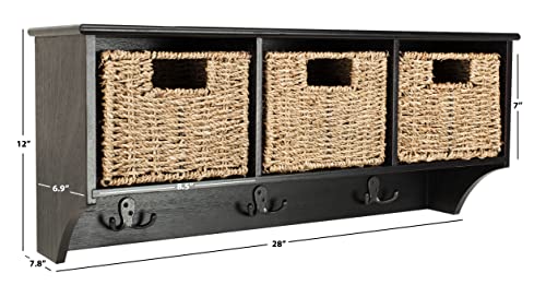 Safavieh Home Collection Finley Hanging 3 Basket Wall Rack - color: Black