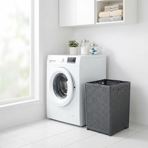 1-Pack Collapsible Laundry Hamper, Foldable Laundry Baskets, Gray | Dirty Clothes Hamper for Bathroom, Bedroom, Dorm Room & Laundry Room