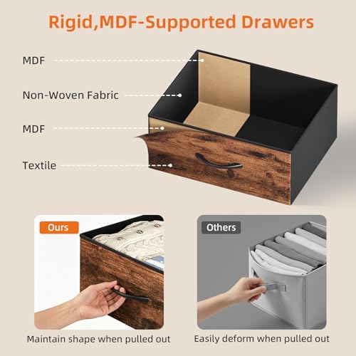 Somdot Nightstand with Charging Station & LED Light, Bedroom Bedside Table | Dorm, Guest Room, Kids Room, Laundry, Closet, Entryway and Hallway, Brown - color: Brown, size: 11.8"D x 15.7"W x 23.4"H (1 Drawers)