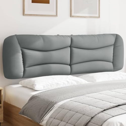 King Size Headboard Cushion, 72 Inch Wall Mounted Upholstered Backrest Pillow for King Bed, Light Grey Striped Breathable Polyester Hanging Headboard for Reading and Lounging - size: Designed for King Size beds, 72 in wide