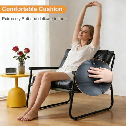 Lightdot Modern Accent Chair Heavy Duty Sturdy Armchair Green Fabric Lounge Chair Ergonomic Design Upholstered Comfy Leisure Chair with Large Frame Suit for Living Room/Bedroom - color: Green