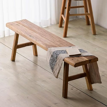 Entryway Dining Wood Bench Seat,Wooden End of Bed Bench for Bedroom Indoor Dining Table Entry Kitchen Narrow Bench Solid Wood(100cm(39.4in)) - size: 100cm(39.4in)
