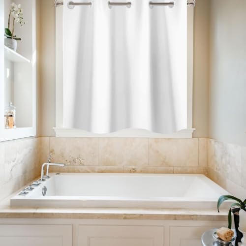 TOMOZ No Hook Bathroom Window Curtain, Narrow Short Fabric Privacy Waterproof Shower Window Curtain with Hooks, Small Window Curtains for Bathroom, Kitchen, Width 30 x Length 36 Inch - size: 30"W x 36"L (Pack of 1)