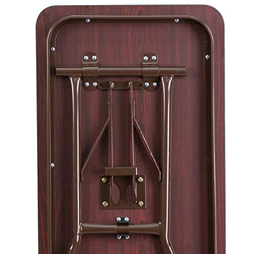 EMMA + OLIVER 5-Foot Mahogany Melamine Laminate Folding Training/Seminar Table - Event Table
