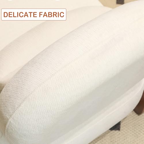 Chifee & Vingol Modern Accent Chair Armless Lounge Chairs with Wood Leg & Pillow Comfy Upholstered Reading Chair for Living Room Bedroom,White - color: 28"-white