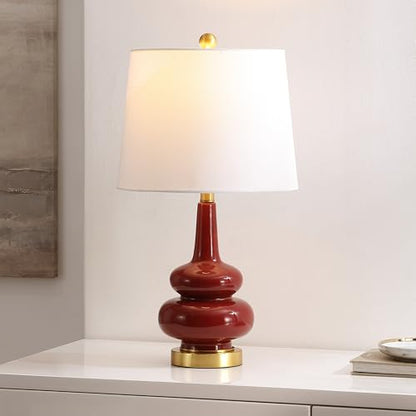 SAFAVIEH Lighting Collection Evie 23-inch Cranberry Ceramic Table Lamp (LED Bulb Included)