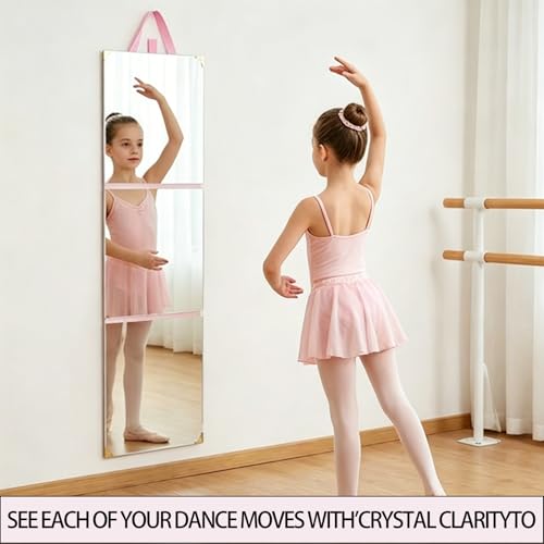 Foldable Full Length Travel Mirror, (48in x 12in) Portable Shatterproof Hanging Mirror,RV, Dancers, Full Body Travel Mirror, Folding Full Length Travel Makeup Mirrors for Camping