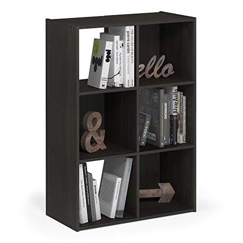 Furinno Pelli Cubic Storage Cabinet, 3x2, Espresso | 11.6 x 24.2 x 36, Open & Closed Back Cubes, Storage Organizer Cabinet, for Living Room, Bedroom, Home Office - color: Espresso, size: 6-Cube, vertical