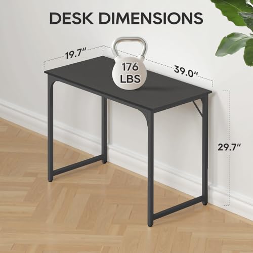 BestOffice Computer Desk,Home Office Desk, Modern Simple Style for Home Office Study Writing (Black, 39 Inch) - color: Black, size: 39 Inch