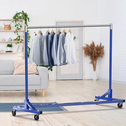 Simple Houseware Industrial Grade Z-Base Garment Rack, 63" W/500Lb, Blue - color: Blue