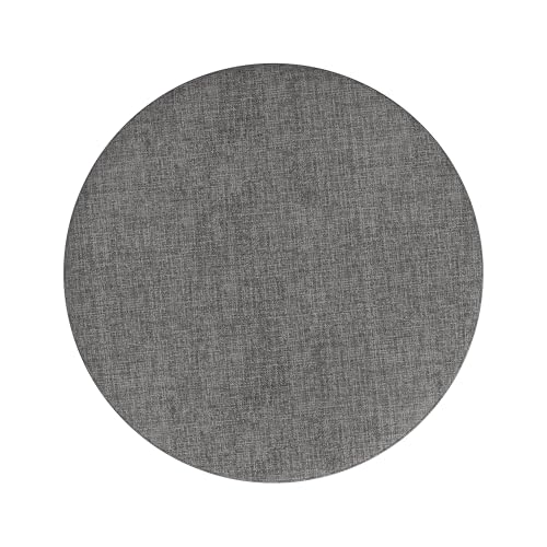 HomePop 19" Round Storage Ottoman - Gray Woven - color: Gray Woven