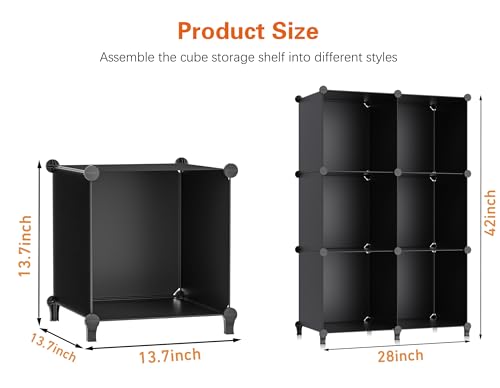 HOMIDEC XLarge Cube Storage Organizer,13.7 Inch Closet Organizer Storage Cabinet Shelf Bookshelf with Metal Hammer, Storage Cubes Organizers Cabinet for Kids, Closet, Bedroom, Bathroom Black - color: Black, size: XLarge-38x38x14''