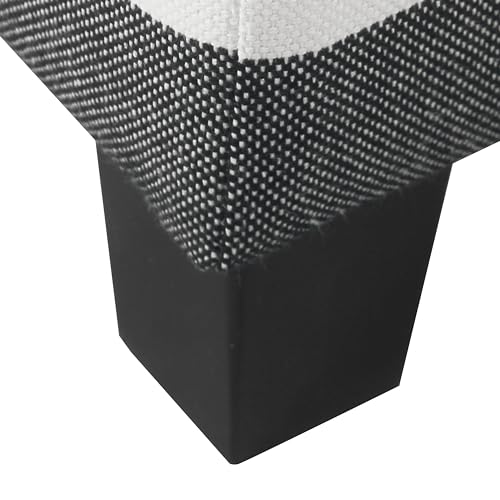 HomePop 18" Classic Square Storage Ottoman - Black Plaid - color: Black