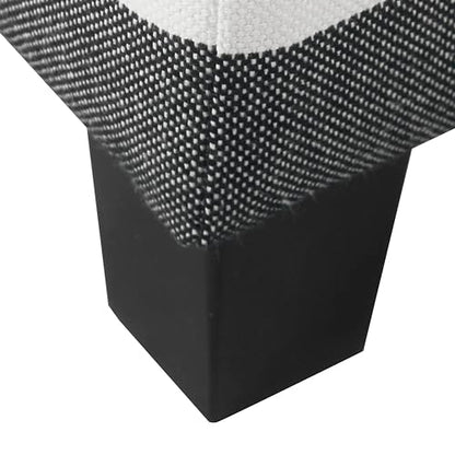 HomePop 18" Classic Square Storage Ottoman - Black Plaid - color: Black