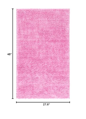 SAFAVIEH August Shag Collection Accent Rug - 2'3" x 4', Pink, Solid Design, Non-Shedding & Easy Care, 1.2-inch Thick Ideal for High Traffic Areas in Entryway, Living Room, Bedroom (AUG900X) - color: Pink, size: 2'3" x 4' (Rectangular)