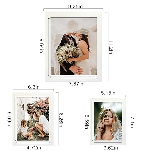 LUCKYLIFE Picture Frame Set 10-Pack, Gallery Wall Frame Collage with 8x10 5x7 4x6 Frames in White Finishes - color: White