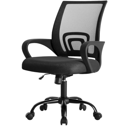 OLIXIS Home Office Chair, Mesh Desk Chair, Ergonomic Lumbar Support | Storage Back Rocking Mode, Height Adjustable Fixed Armrest, 360 Swivel Computer Gaming Conference, Black - color: Black Mesh, size: 1