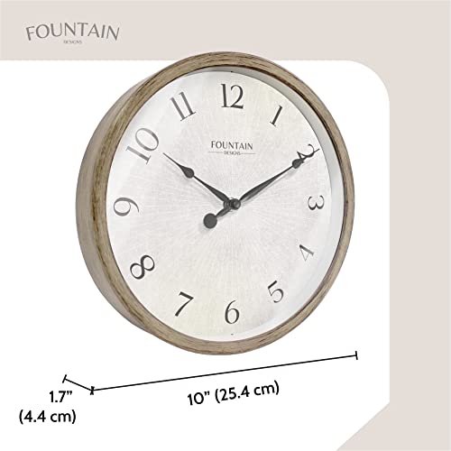 10" Silent Modern Farmhouse Wall Clock, Gray Oak Finish | Battery Operated, Regular Arabic Numeral, Accurate & Easy to Read for Living Room, Bedroom, Kitchen & Home Office - color: Light Gray Oak, size: 10 inch