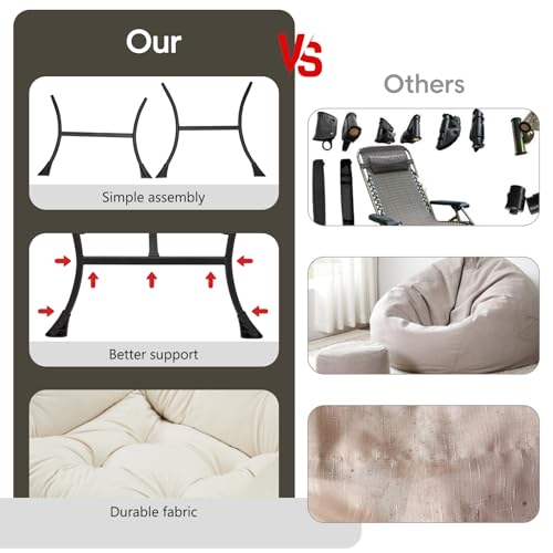 Lazy Chair with Folding Ottoman Modern Large Accent Chair,Contemporary Lounge Leisure Sofa Chair with Armrests Upholstered Sofa Armchair Reading Chair for Bedroom,Dorm & Office (Beige-f) - color: Beige