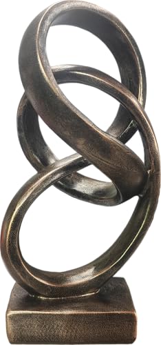 10" Modern Abstract Ribbon Decorative Sculpture, Knot Sculptures,Home Decor,Coffee Table Statues,Dining Living Room Desk Decor（Bronze Colored） - color: 10" Bronze Colored