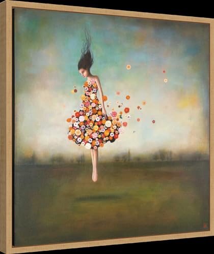Amanti Art Framed Canvas Wall Art 22x22 Boundlessness in Bloom by Duy Huynh, Framed Wall Art Canvas, Abstract Artwork, Modern Decor, Medium Poster Painting for Living Room, Bedroom, Bathroom, Kitchen - color: Sylvie Natural, size: 22"L x 22"W