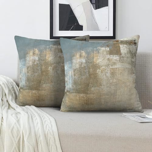 Throw Pillow Covers for Couch, 18x18 Inch, Set of 2, Beige Grey | Decorative Throw Pillow Covers Cushion Covers for Couch Bedroom Sofa Living Room - color: Grey and Beige, size: 18" x 18" (Pack of 2)