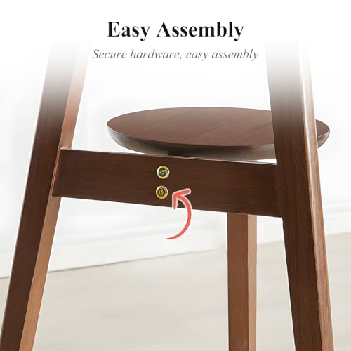 Side Table, 2-Tier Round End Tables Living Room, Mid Century Modern Side Table, Round Nightstand, Oak Accent Table, Small Round Coffee Table, 16.54" Dia.x 23.62" H(Walnut) - color: Walnut