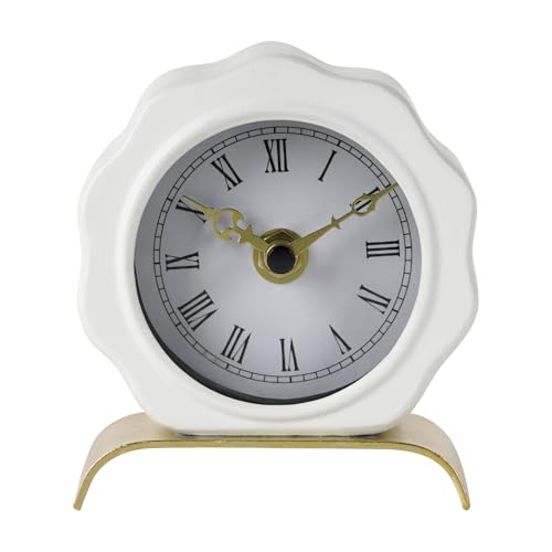 NIKKY HOME Desk Clock, Small Desk Clock, Battery Operated Silent Table Clock on Stand, Vintage Decorative Clocks for Desk, Shelf, Bedroom and Home Decoration