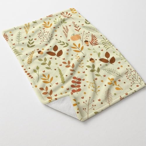 Beige Yellow Floral Leaf Fuzzy Throw Blanket Soft Cozy Fluffy Bed Throw Blankets for Teen Girls Plush Throws All Seasons for Home Living Room Bed 60" X80" - size: 60 × 80 inch