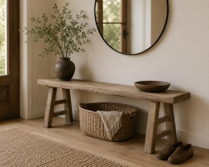Artissance Approx. 67-71 in Long Entryway Bench Weathered Natural (Finish Vary) - size: 18H x 70W x 8L