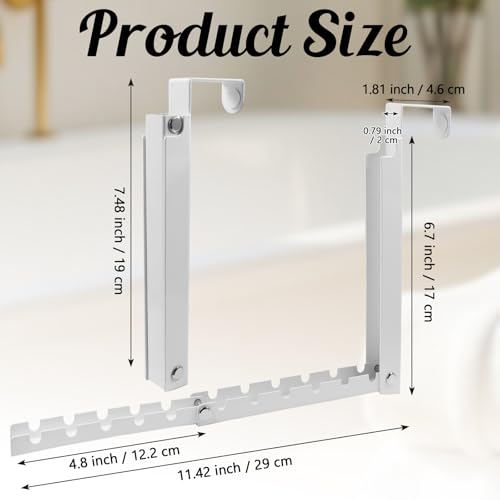 Zorfeter 1 PCS Over The Door Hanger, Foldable Drying Rack 10 Ridges, White | Heavy Duty Space Saving, For Laundry Bedroom Travel - color: White