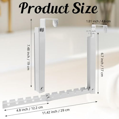 Zorfeter 1 PCS Over The Door Hanger, Foldable Drying Rack 10 Ridges, White | Heavy Duty Space Saving, For Laundry Bedroom Travel - color: White