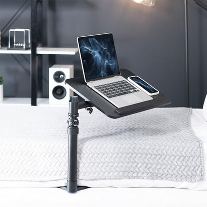 Height Adjustable Under Mattress 20 inch Bedside Desk, Works with Lofts and Beds Without Frames, Tilting Desktop, Fits Laptops, Books, and More, Black - size: 20"