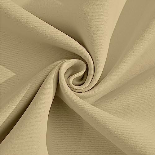 Yakamok Blackout Curtains 38x72 inch Beige Thermal Drapes-Bedroom | 2 panels,room darkening,thermal insulated,noise reducing,privacy protection,grommet window treatment,living room study dining - color: Beige, size: 38"W x 72"L (Pack of 2)