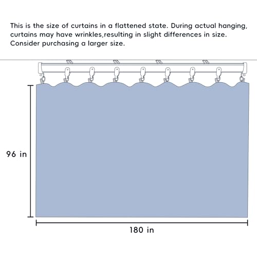 Room Divider Curtains Total Blackout Privacy Curtain Panel Room Thermal Insulated Noise Reduction Curtains for Bedroom Window Living Room Ceiling Track Curtain W 15 ft × H 8 ft Dark-Grey - color: Dark-grey, size: 180"W x 96"L (Pack of 1)