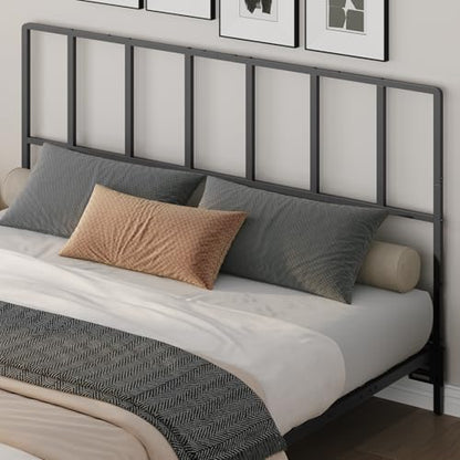 MAHANCRIS Headboard Queen Size, Metal Headboards with Universal Adapters, Adjustable Height, Modern Head Board Queen Size Only for Bedroom, Black - size: Queen