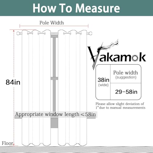 Yakamok Thermal Insulated Grommet Blackout Draperies/Drapes for Bedroom Window,Room Darkening Curtain Panels (2 Panels, W38 x L84 -Inch, Beige) | 2 panels,room darkening,thermal insulated,noise reducing,privacy protection,grommet window treatment,living r