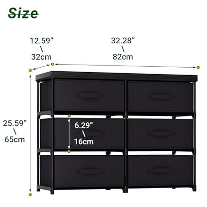 GcdPai Dresser with 6 Fabric Drawer(16cm Height) Leather Desktop Sturdy Metal Plastic Support Tube Cube Storage Cabinet for Bedroom Organization Dorm Front Hall Entryway - size: 6 Drawers Leather Top
