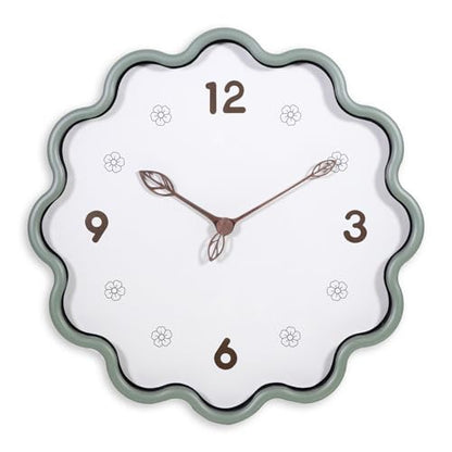Wall Clock, Modern Small Wall Clocks Battery Operated 14 Inch, Silent Non-Ticking Analog Classic for Office, Home, Living Room, Bathroom, Kitchen, Bedroom, School(Light Green)