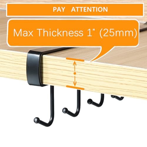 3 Pack Black Under Cabinet Mug Holder, Cup Rack For 1 Inch Shelves | Save Cabinet Space By Hanging Mugs Under Shelves, Keeping Cups Organized And Easy To Access - color: b- 3pcs Black