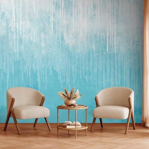 Wall Mural Abstract 77x55 in - Peel and Stick Self-Adhesive Wallpaper Removable Large Sticker Foil Wall Decor Print Picture Image Design Ocean Watercolor Blue Like Painted f-A-10019-a-a - color: #28, size: 77"Wx55"H Self-Adhesive