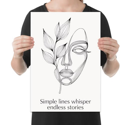 Minimalist Wall Art Poster Print - Simple Lines Whisper Endless Stories - 13x19 - Modern Decor