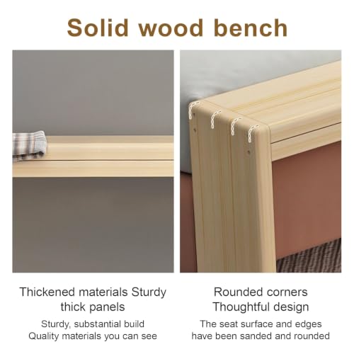Small Wood Dining Bench, Solid Wood Entryway Bench, Farmhouse Style Seat, Armless Design, Fits Entryways, Dining Rooms and Space At The Foot of The Bed - size: 120x20cm/47.2x7.9in