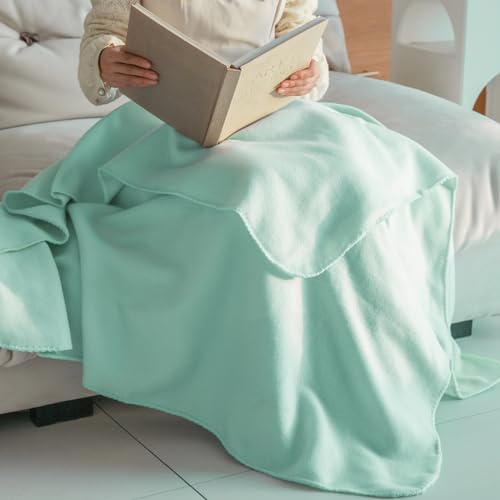 CAI TENG Fleece Throw Blankets Blanket Lightweight Warm Soft Cozy Kids Pet-Friendly Bulk Fleece Blanket Solid for Home, Bed, Sofa, Dorm, Office, Gifts, Outdoor Mint 6 Pack 50 x 60 inch - color: Mint