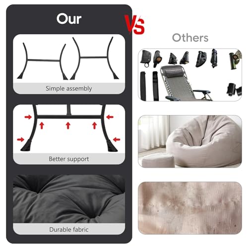 Lazy Chair with Folding Ottoman Modern Large Accent Chair,Contemporary Lounge Leisure Sofa Chair with Armrests Upholstered Sofa Armchair Reading Chair for Bedroom,Dorm & Office (Dark Grey-f) - color: Dark Grey
