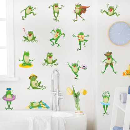 Cute Frog Wall Decals Frog Wall Stickers Peel and Stick Removable DIY Decoration for Kids Bedroom Playroom Classroom Nursery Decor - style: Frog
