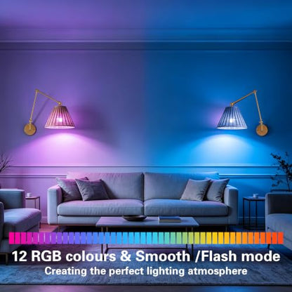Rattan Battery Operated Wall Sconces Set of 2, Rechargeable Dimmable Wall Light with RGB Bulb and Remote, Adjustable Swing Arm Wall Light, Wireless Gold Bedside Light Fixture for Bedroom, Living Room - color: Gold