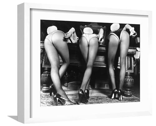 AllPosters Wall Photographic Print Playboy Bunnies Will Challenge Press Club Rabbits at the Press Club, February 1978 on White Frame, 16x12 - color: White Frame, size: 16"L x 12"W