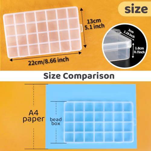 Eppingwin 28 Grids Bead Organizer, Craft Organizers and Storage, Acrylic Organizers, Plastic Bead Organizer Box for Crafts Organizing Storing - color: 28 grids(1 P)